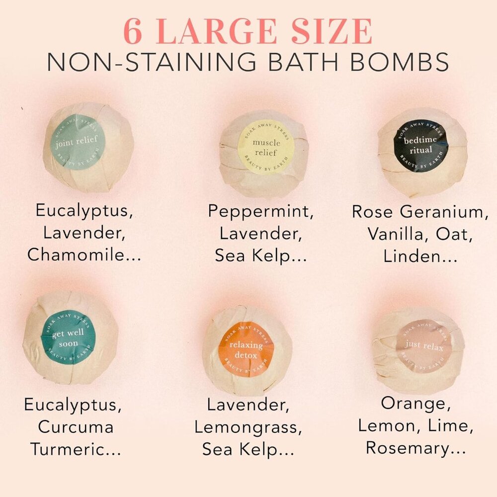 Handmade Cruelty Free 6 Large handmade Natural & Organic Bath Bombs